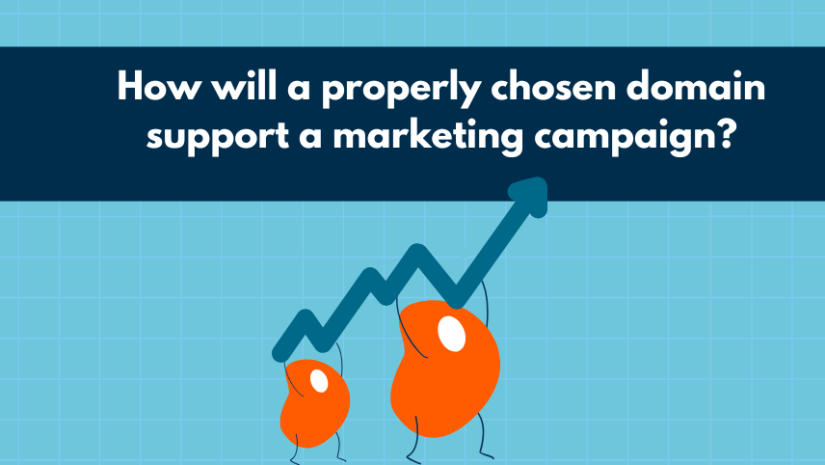 How will a properly chosen domain support a marketing campaign?